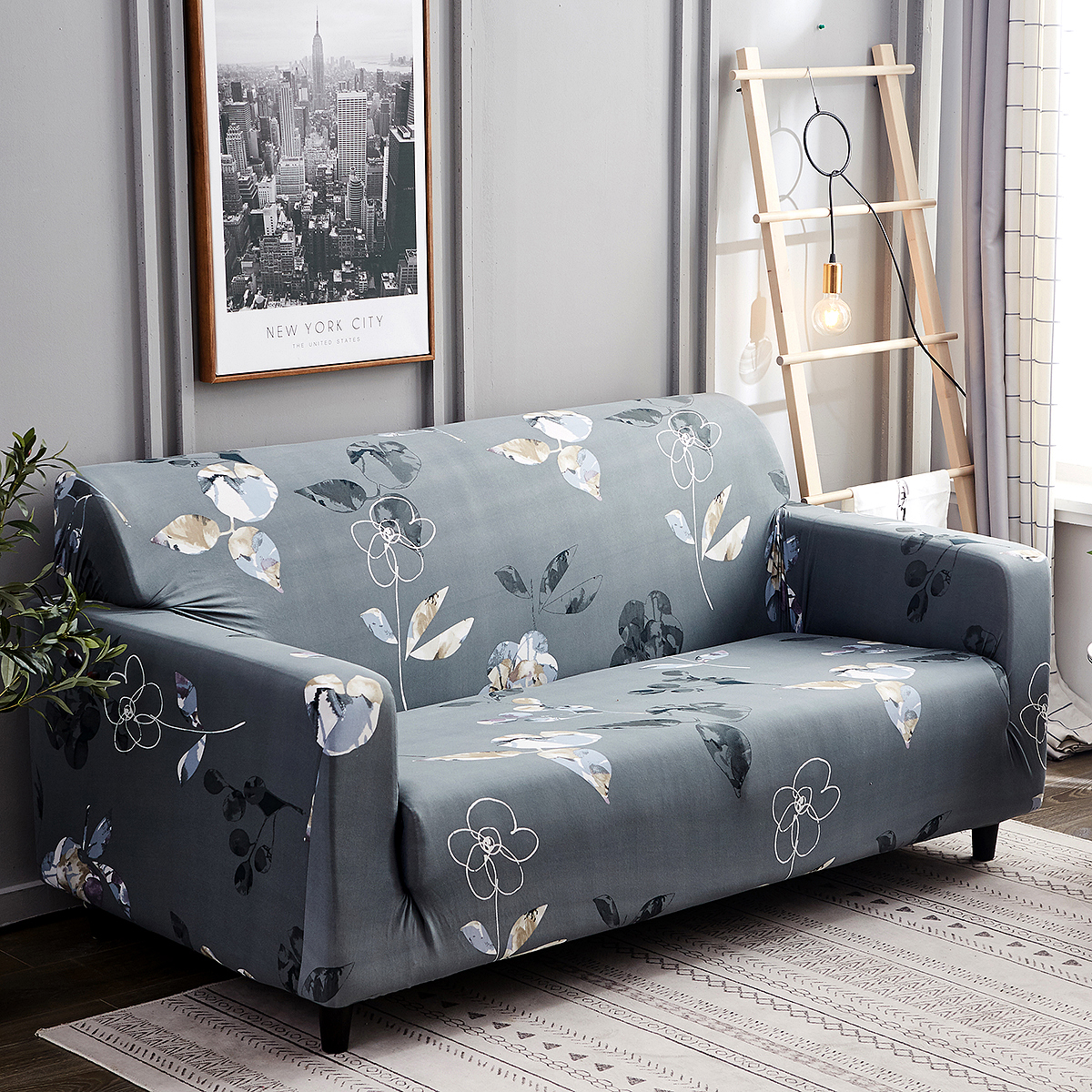 HOT 4 Seater Floral Sofa Covers Slipcover Elastic Stretch Settee Protector Couch