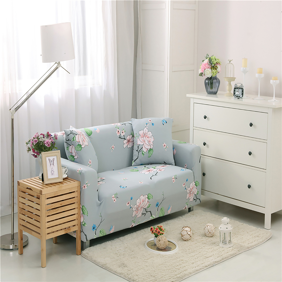 HOT 4 Seater Floral Sofa Covers Slipcover Elastic Stretch Settee Protector Couch