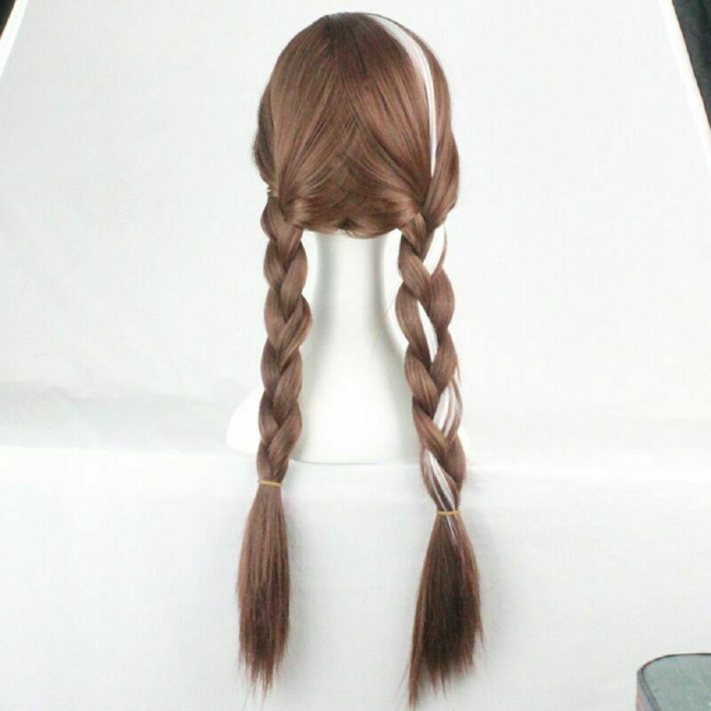 70cm Adult Frozen Snow Wig Elsa Anna Wig Long Weaving Braid Costume Cosplay Wig