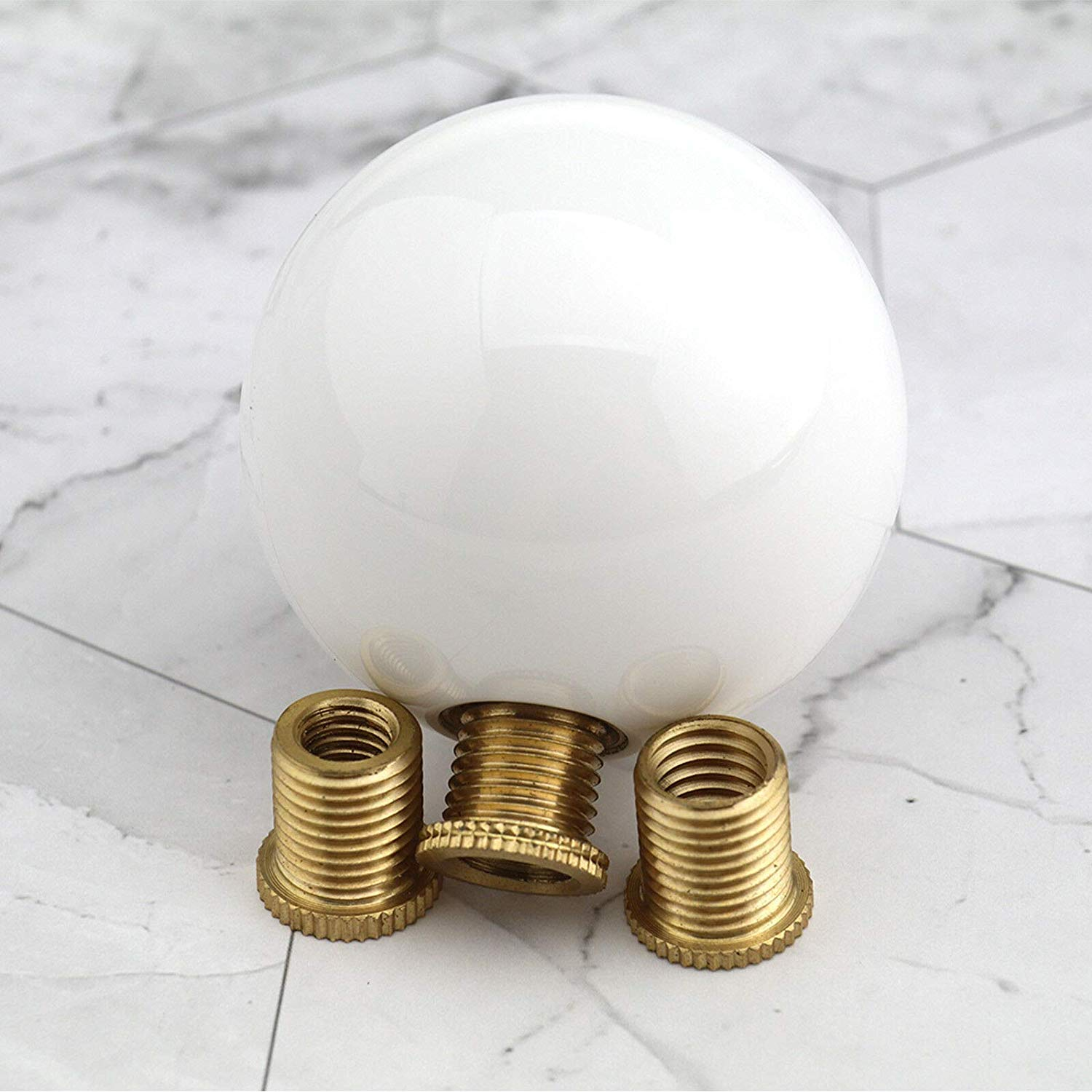 Universal Round Car Glossy White Ball Resin Gear Stick Shift Lever Knob Shifter eBay