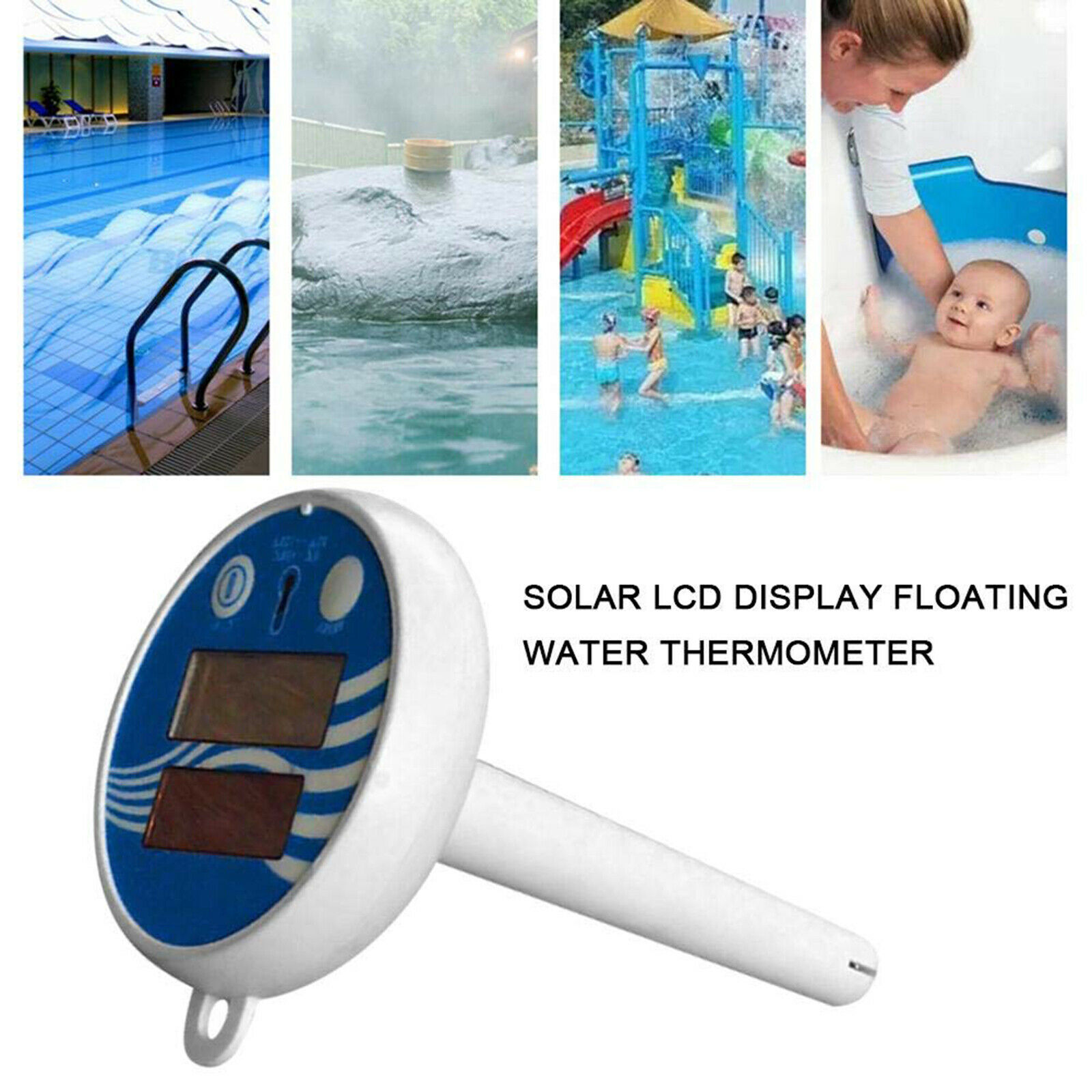 Digital Swimming Pool Floating Thermometer - Solar Powered Water SPA ...