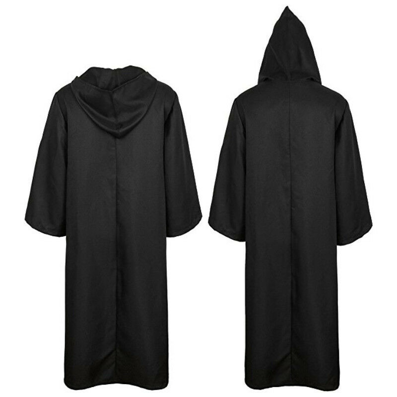 Adult Mens Hooded Robe Cloak Cape Party Halloween Vampire Cosplay ...