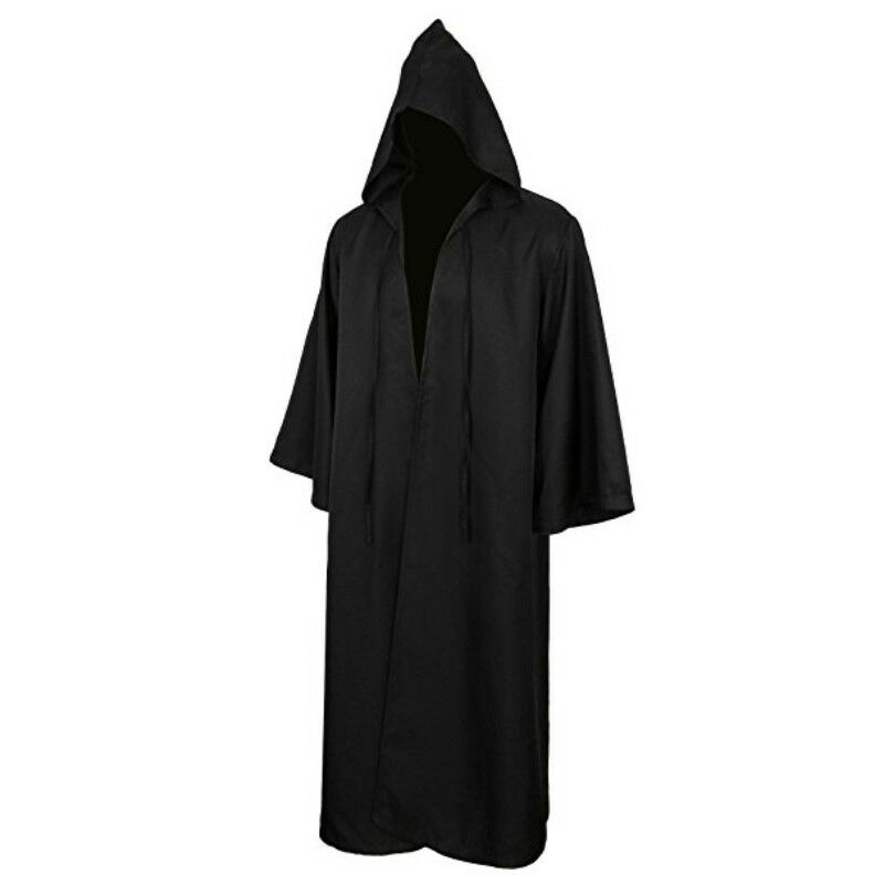 Adult Mens Hooded Robe Cloak Cape Party Halloween Vampire Cosplay ...