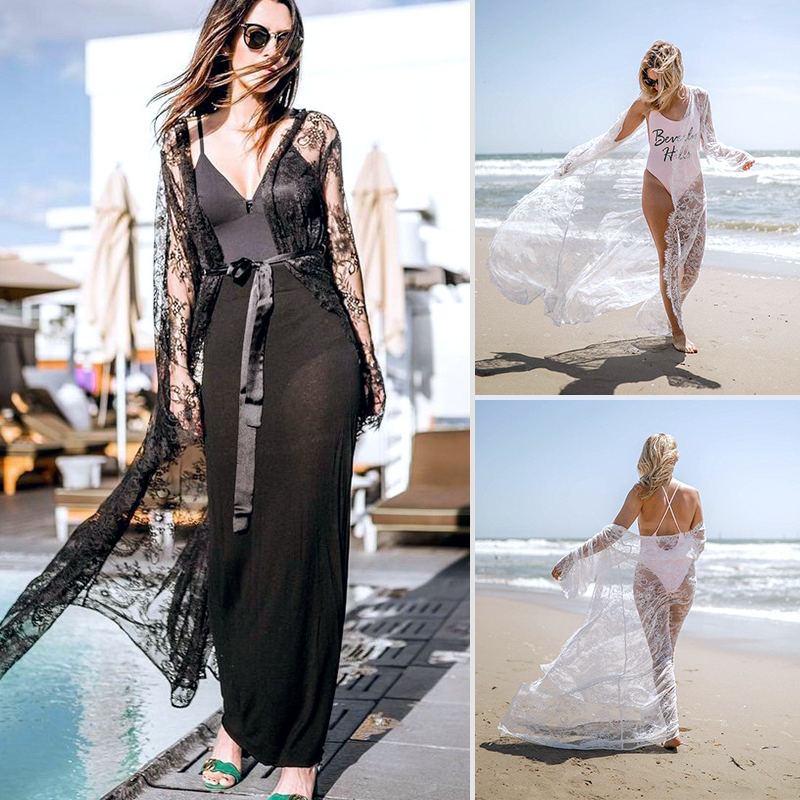 Womens Boho Beach Bikini Cover Up Kimono Cardigan Kaftan Sarong Maxi Long Dress