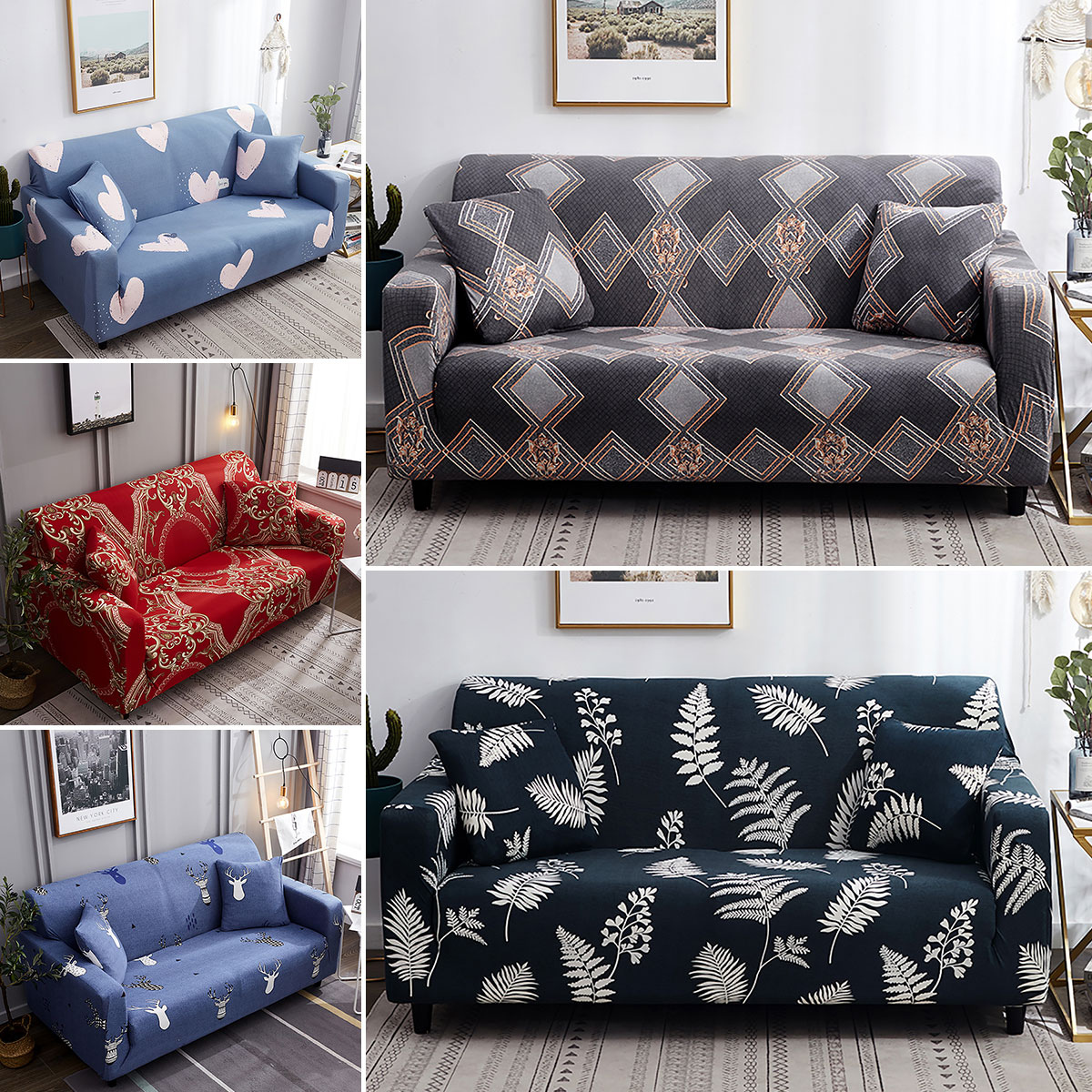 1 2 3 4 Seater Stretch Soft Sofa Cover Couch Covers Slipcovers Protector Fl Ebay Stretch Soft Sofa Cover Couch Covers
