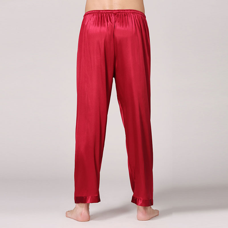 HOT Mens Silk Satin Pajamas Long Pants Yoga Nightwear Bottoms Sleepwear