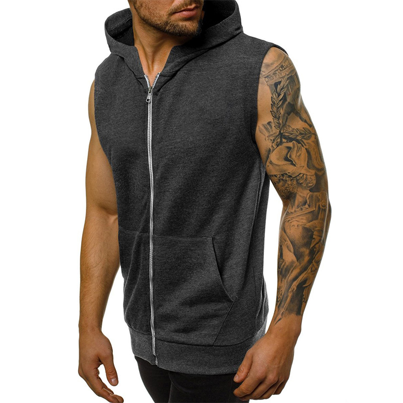 Mens Pullover Vest Sleeveless Casual Hoodie Hooded Tank Tops Muscle ...