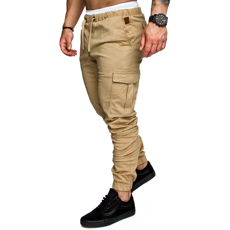 Mens Elasticated Waist Cargo Slim Fit 