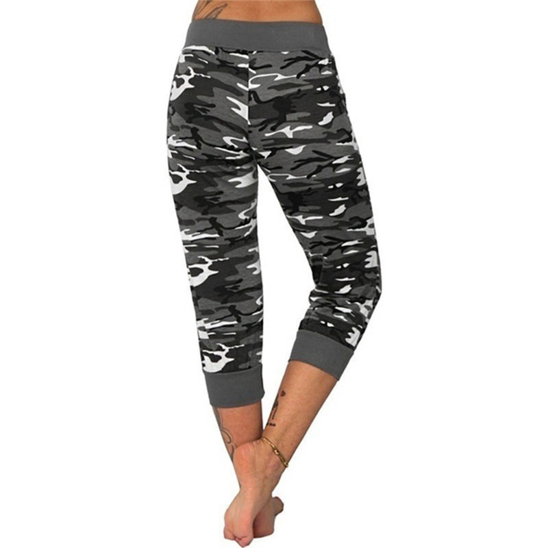 Womens 3/4 Length Camouflage Yoga Pants 