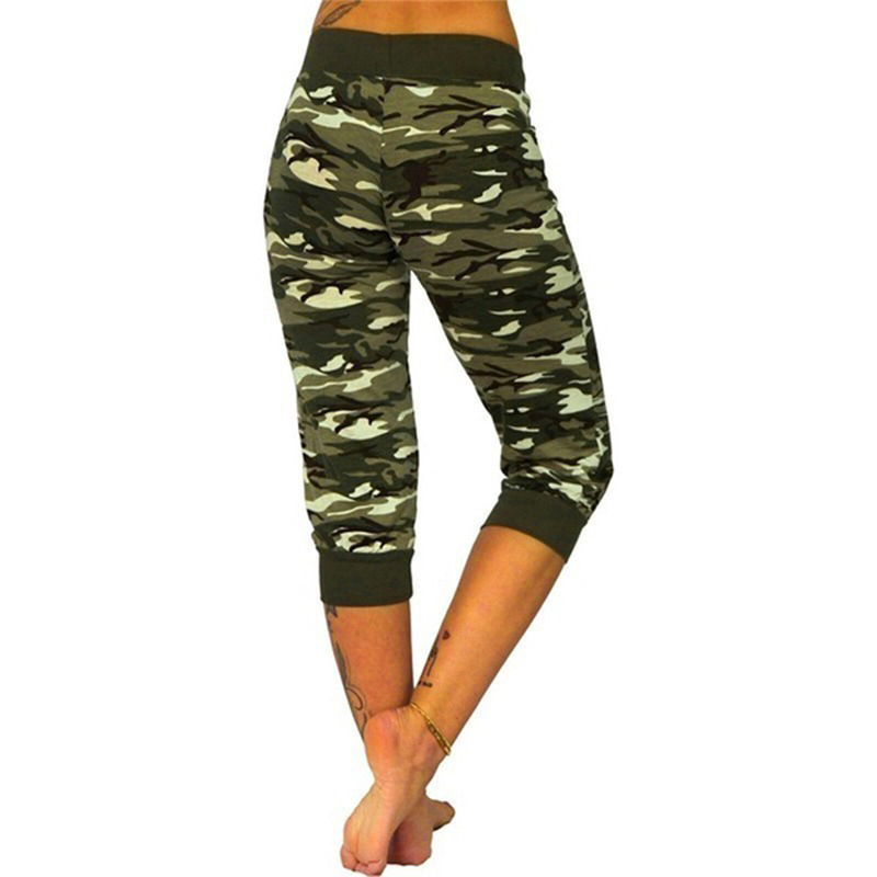 Womens 3/4 Length Camouflage Yoga Pants 
