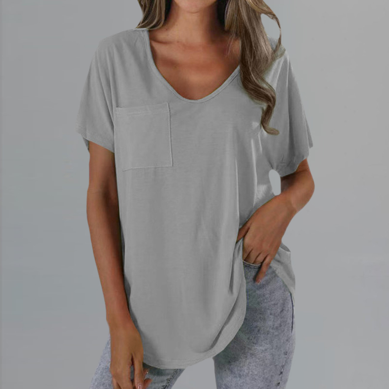 Women's Baggy V Neck Summer T-shirts 