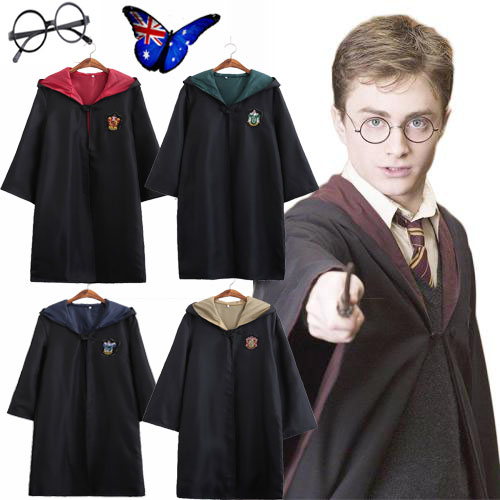 Cosplay Harry Potter Adult Kids Child Robe Costume Gryffindor Cloak Fancy Dress