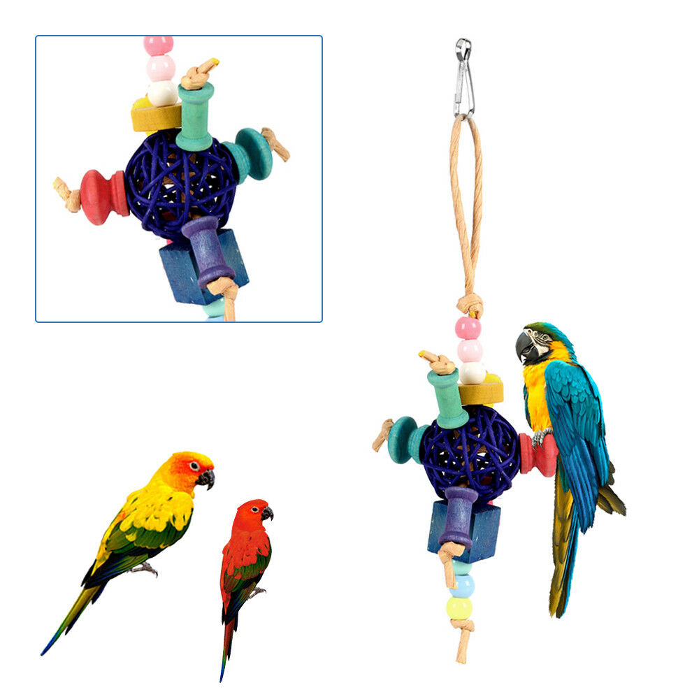 6x Parrot Hanging Swing Bird Toy Harness Cage Toys Parakeet Cockatiel