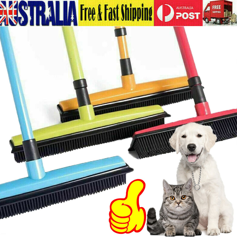 Rubber Broom For Pet Dog Cat Hair Sweeper Squeegee Windows Car Long