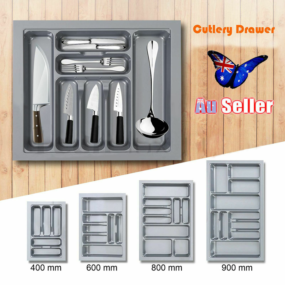 Cutlery Tray Insert Kitchen Drawer Plastic Rack Holder Organizer