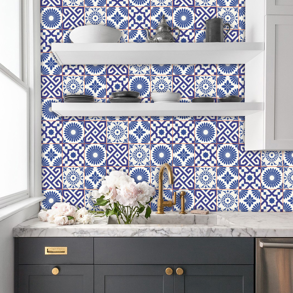 Multi-Color Brick Sticker Peel and Stick Vinyl Backsplash Tile for