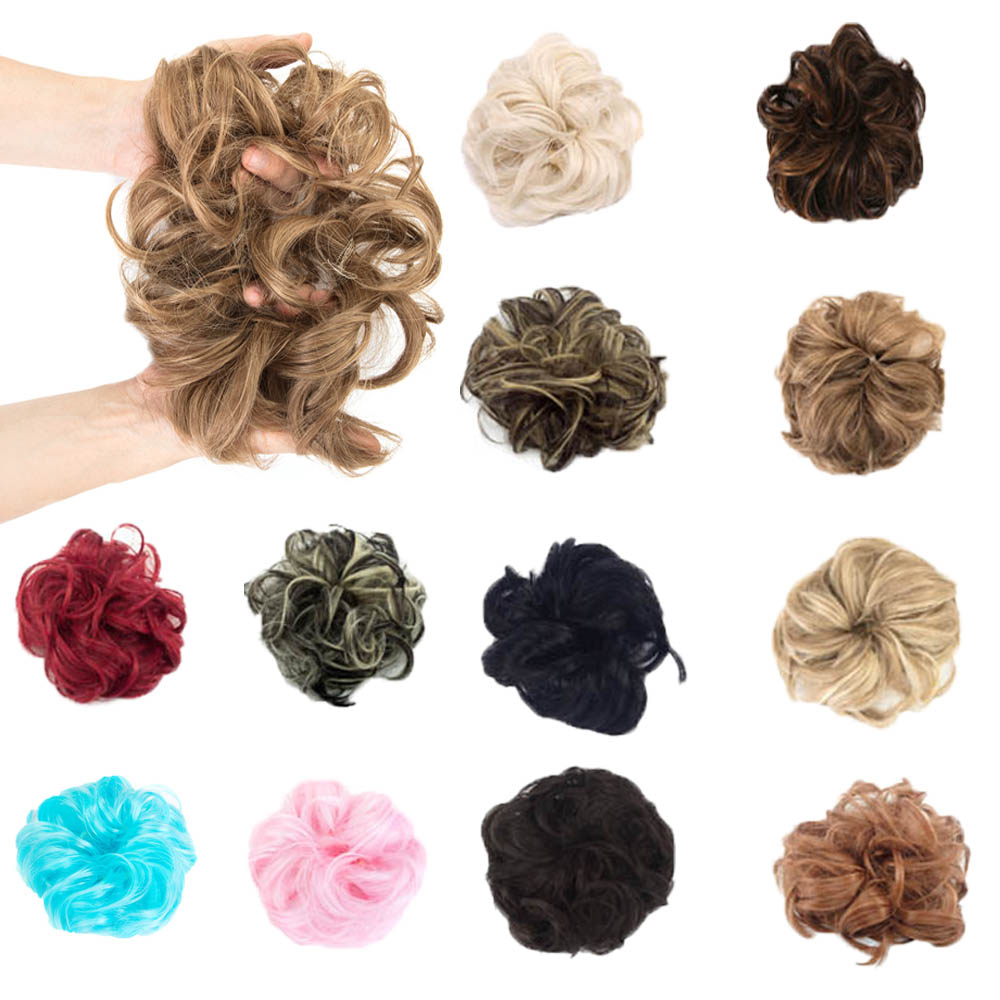 Natural Messy Bun Scrunchie Thick Hair Peice Curly Chignon Hair Extension Women eBay