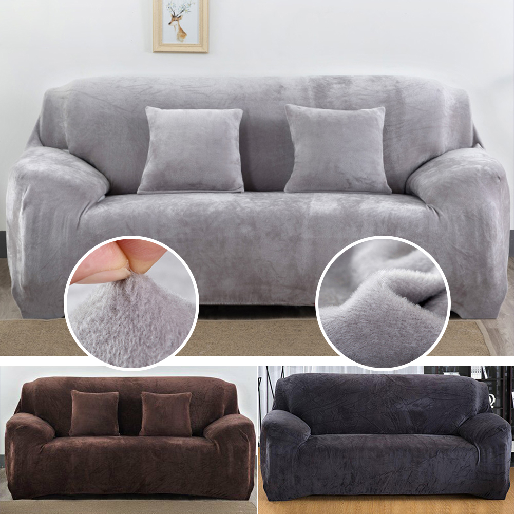 *Velvet Plush* Sofa Cover Stretch Couch Cover Furniture ...