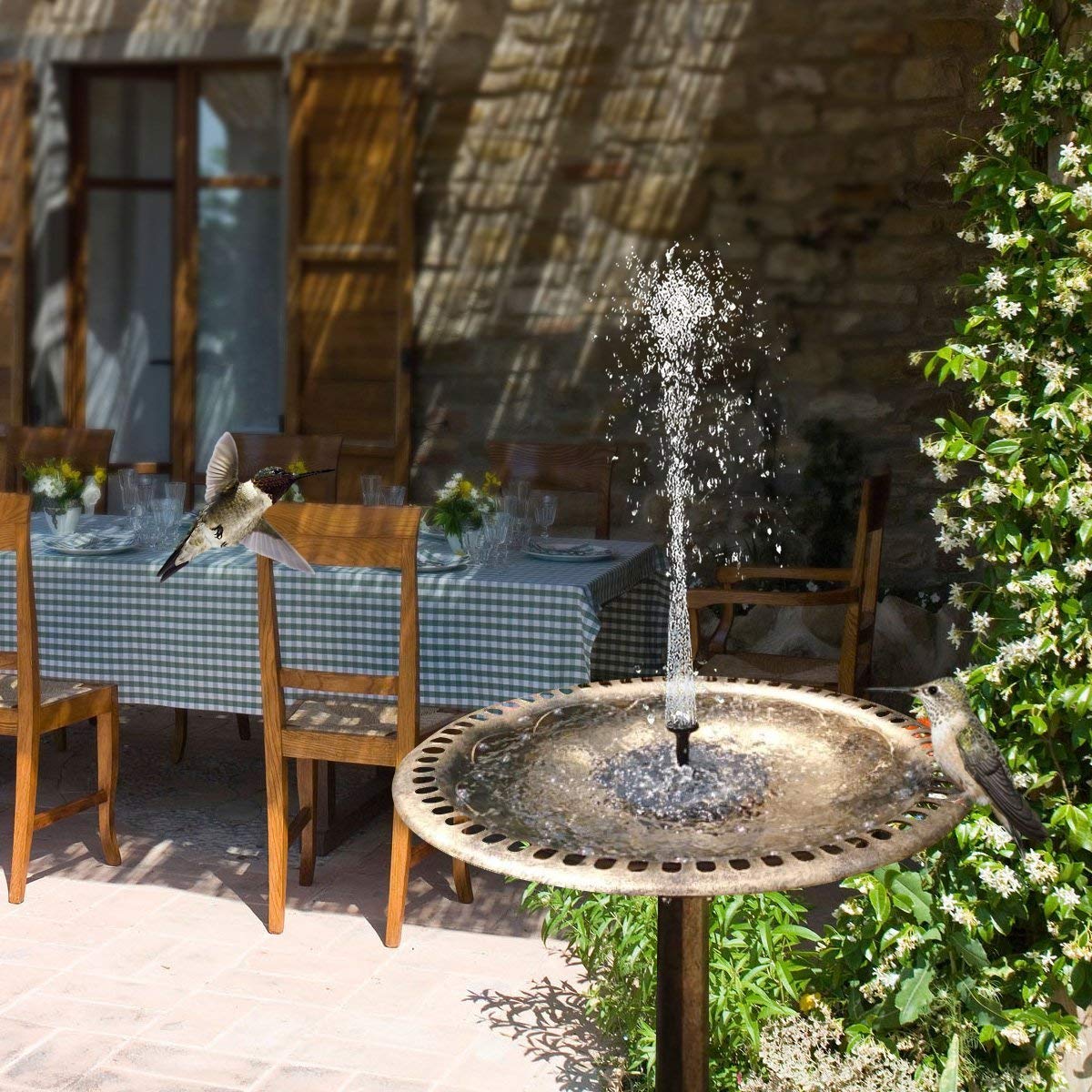 2020 Outdoor Solar Powered Floating Bird Bath Water Fountain Pump