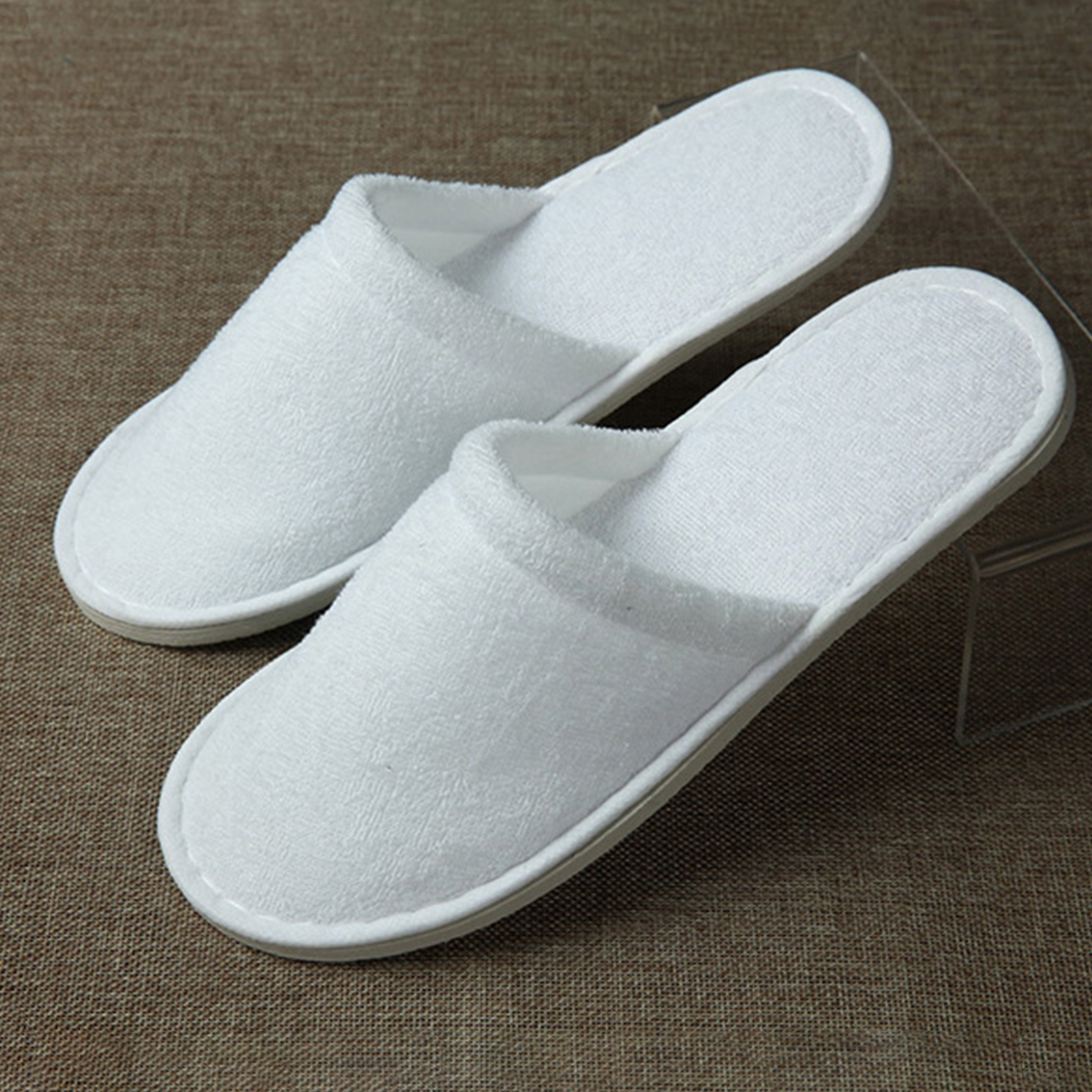 AU 5/10 Pairs Unisex White Towelling Hotel Slippers Spa Shoes ...