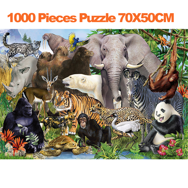 1000 piece jigsaw puzzles animal world cartoon toy gift