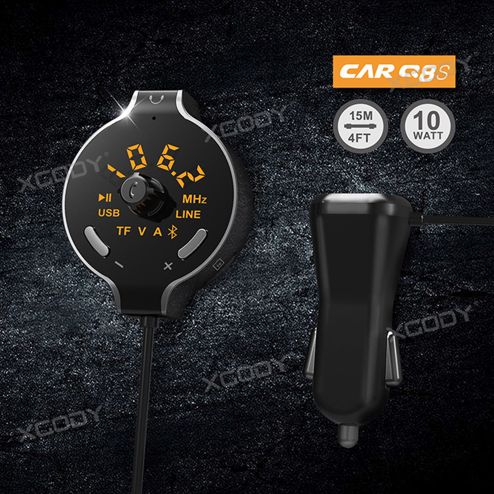 USB Car LCD SD FM Transmitter MP3 Player Magnet Handsfree Wireless Bluetooth Q8S