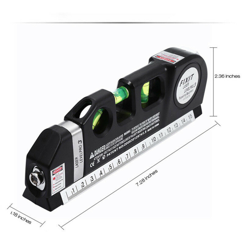 4 In 1 Multipurpose Laser Level Horizontal Vertical Line 8FT Measure Tape Ruler eBay