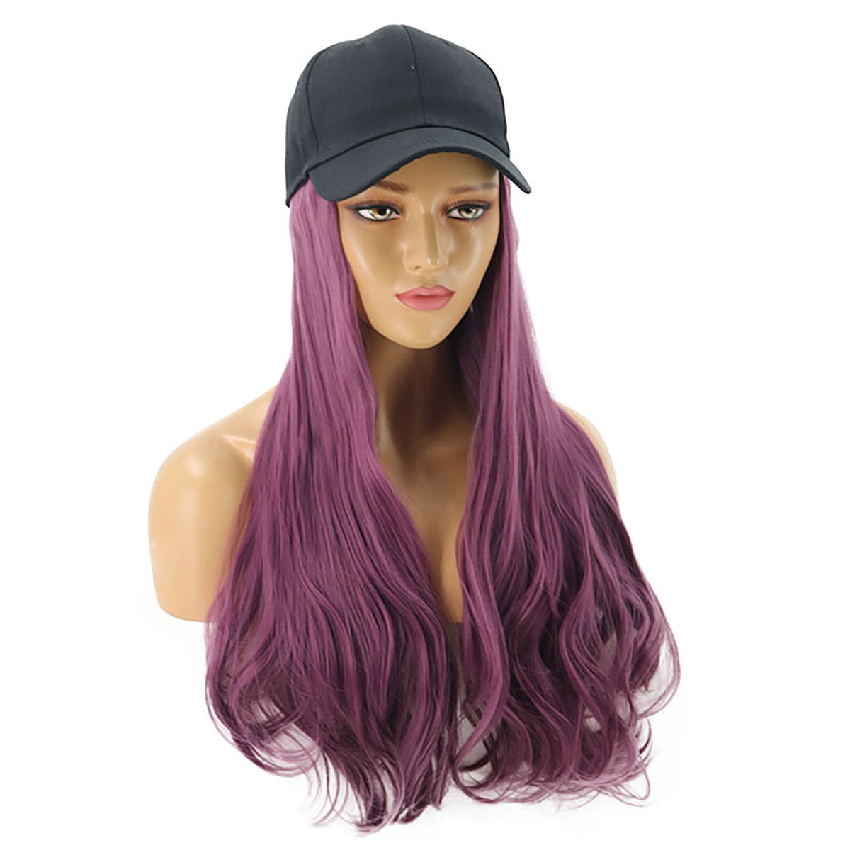 Fashion Cap Wig Hat Full Long Wavy Curly Wig Women Lady Cosplay Party
