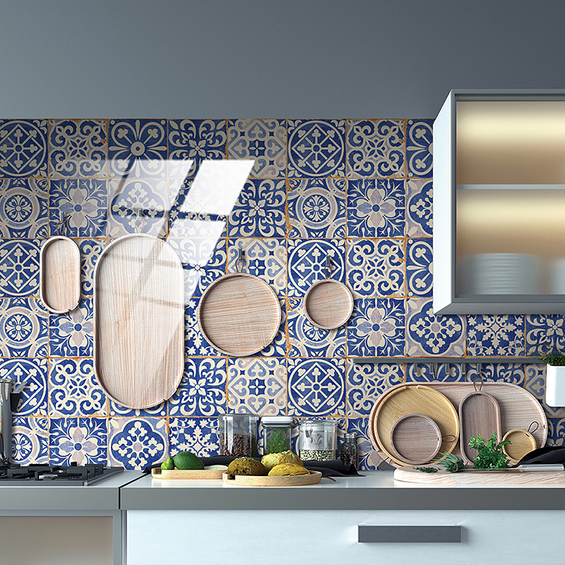 Waterproof Moroccan Tile Stickers Kitchen Bathroom Self Adhesive Wall