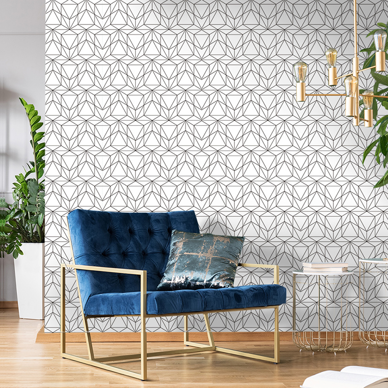 Removable Geometric Texture Gold Wallpaper Contact Paper