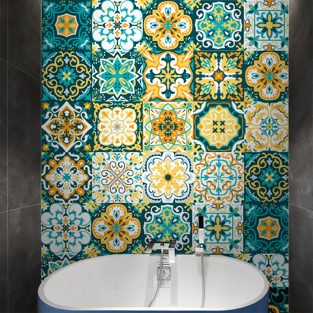 Vintage Moroccan Style Tiles Stickers Waterproof Self Adhesive Wall
