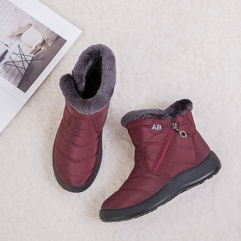 fur lining ankle snow boots