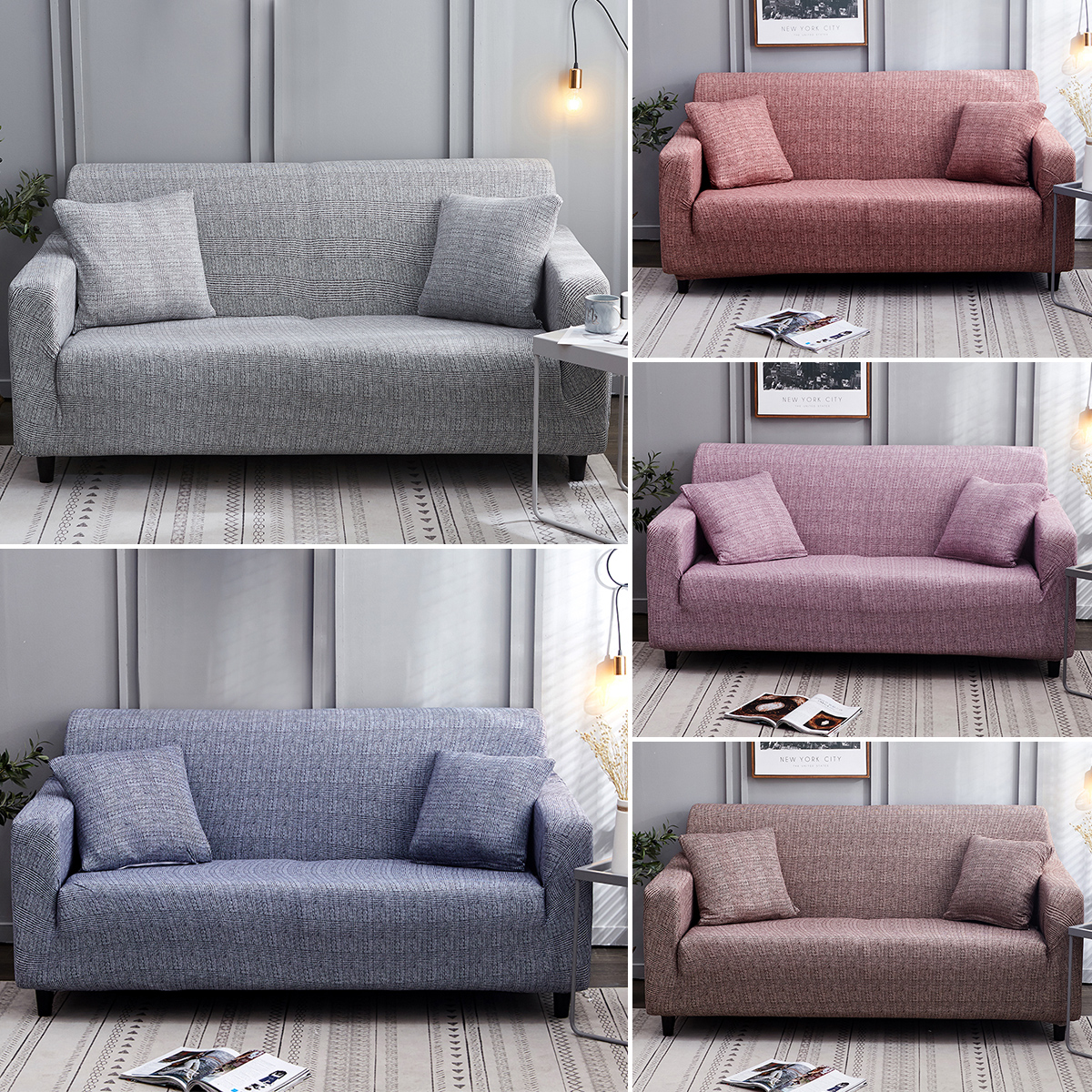Elastic Solid Sofa Cover Sectional Corner Couch Covers Fit Home