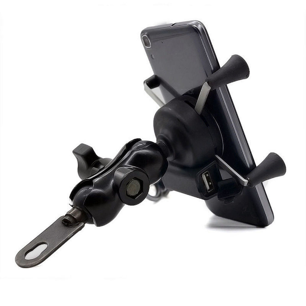 Universal Motorcycle Motorbike Mobile Phone Mount Holder X Grip Clamp