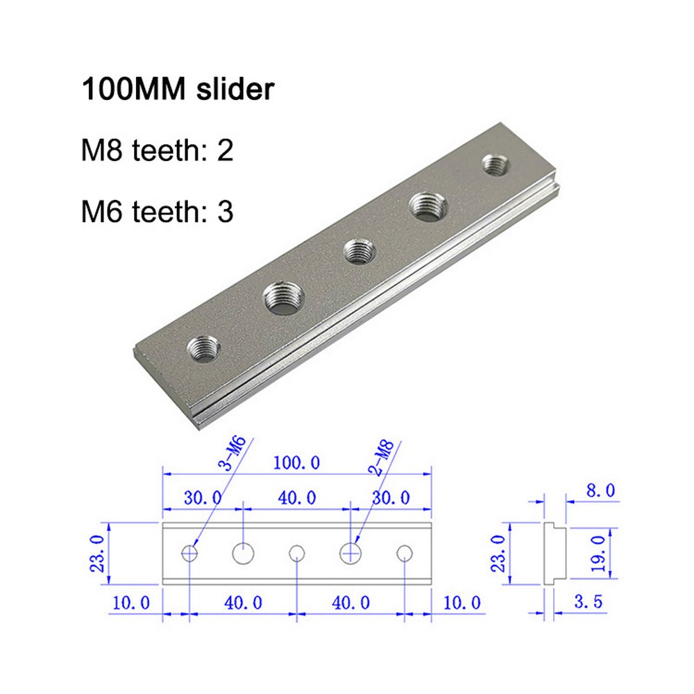 300-500mm Aluminium T-Track T-Slot Miter Jig Tools M6 M8 Nut Woodworking Tool 