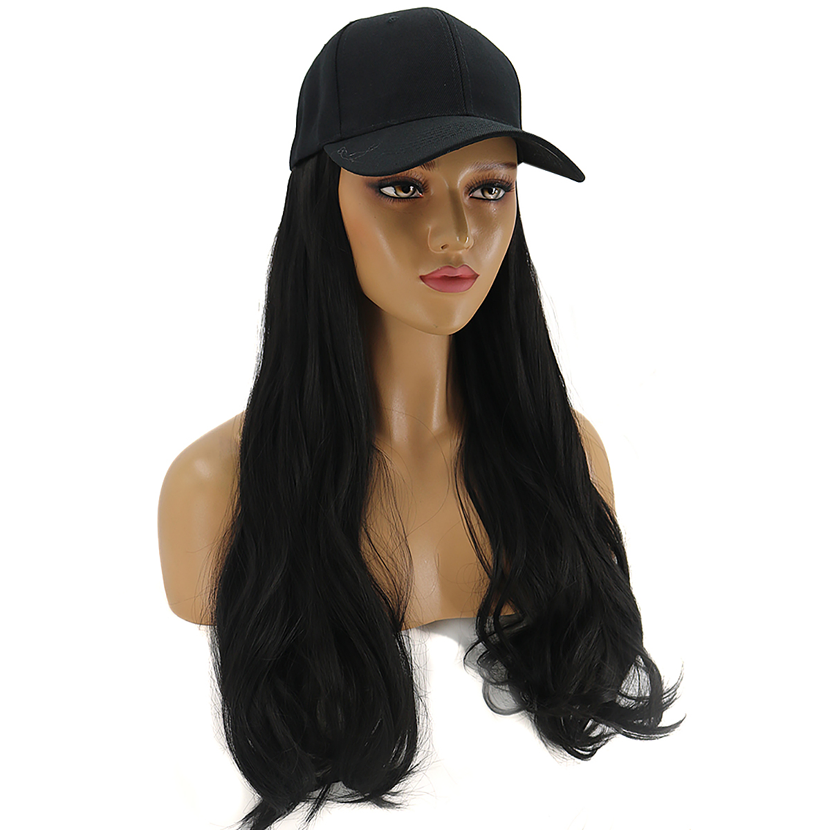 Women Long Curly Fashion Baseball Cap Wig with Hat Cosplay Halloween Party Hair | eBay