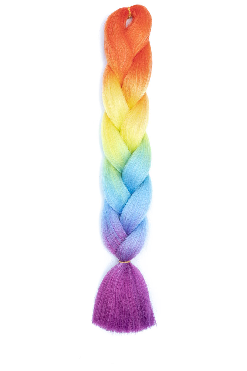 117 Colours 24" Braiding Ombre Rainbow Hair Extensions Synthetic Jumbo