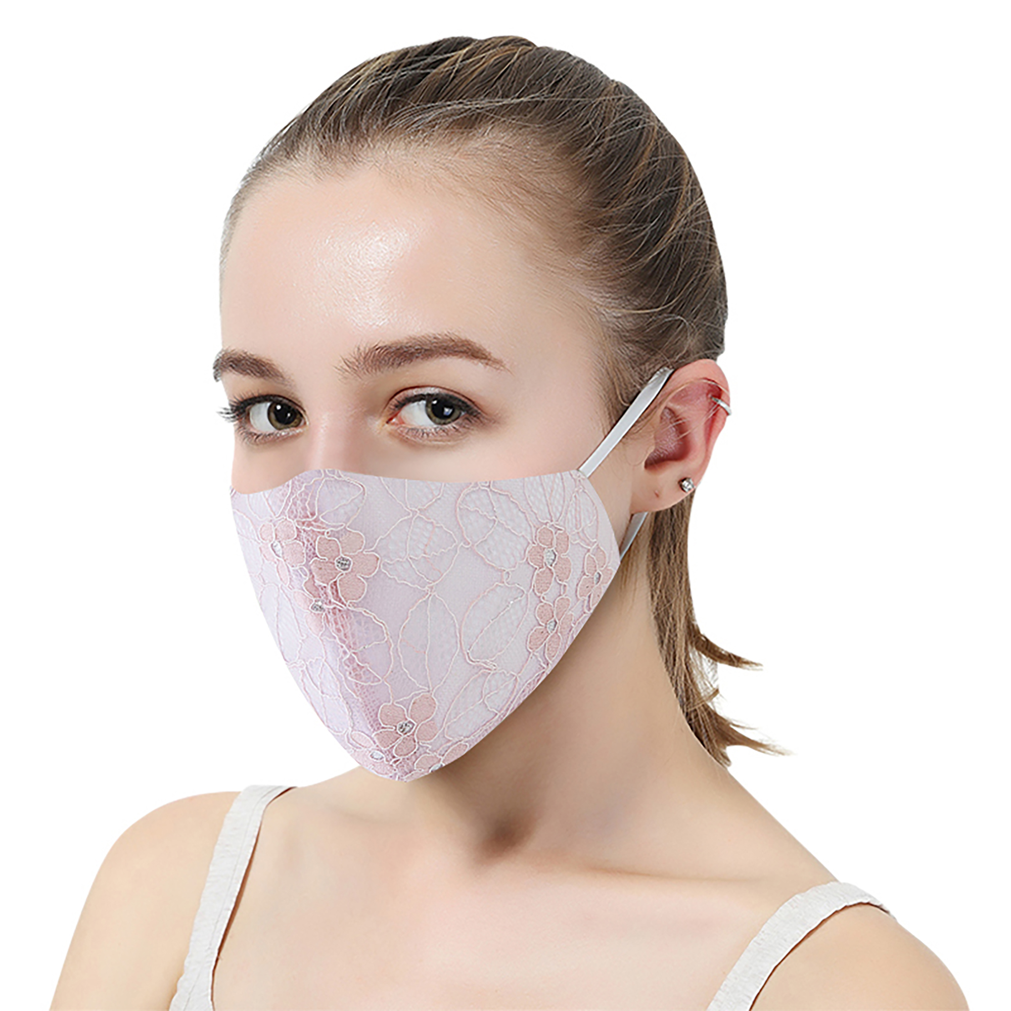 Fashion Lace Face Mask Adjustable Washable Reusable Mouth Covering Mask