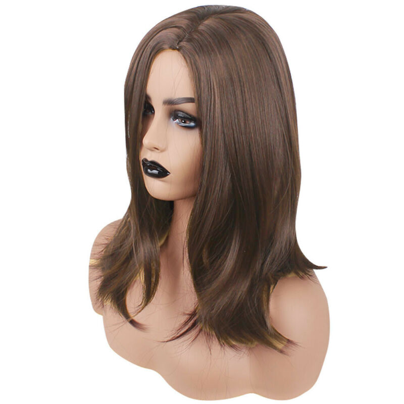 Women Long Straight Wavy Hair Wig Fashion Ombre Synthetic Full Wigs