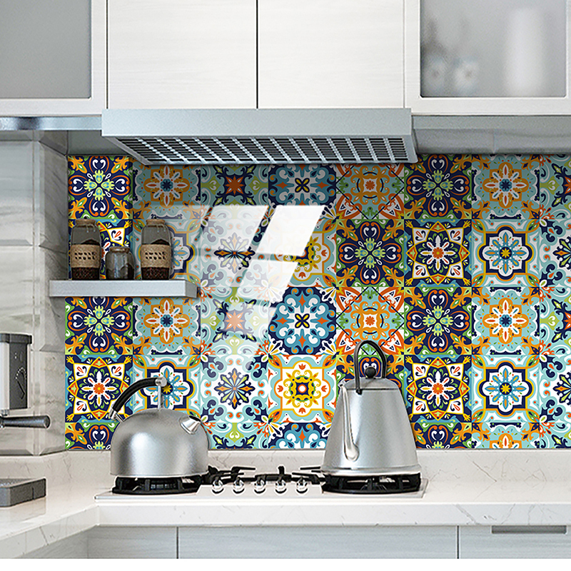 10pcs Classic Spanish Moroccan Tile Sticker Wall Decal Kitchen Bathroom ...