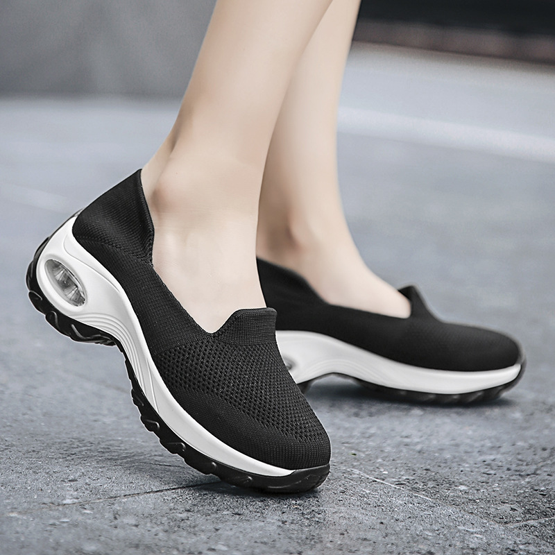 Women's Air Cushion Slip On Wedge Casual Shoes Walking Running Sneakers ...