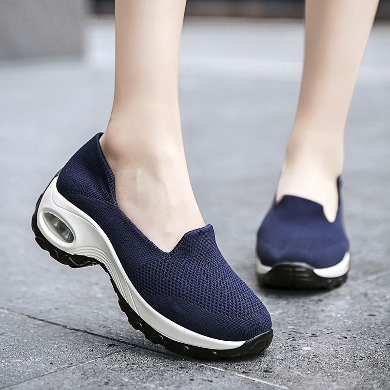 Women's Air Cushion Slip On Wedge Casual Shoes Walking Running Sneakers ...