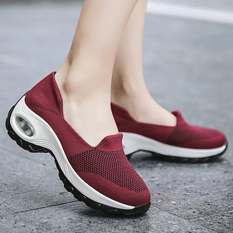 Women's Air Cushion Slip On Wedge Casual Shoes Walking Running Sneakers
