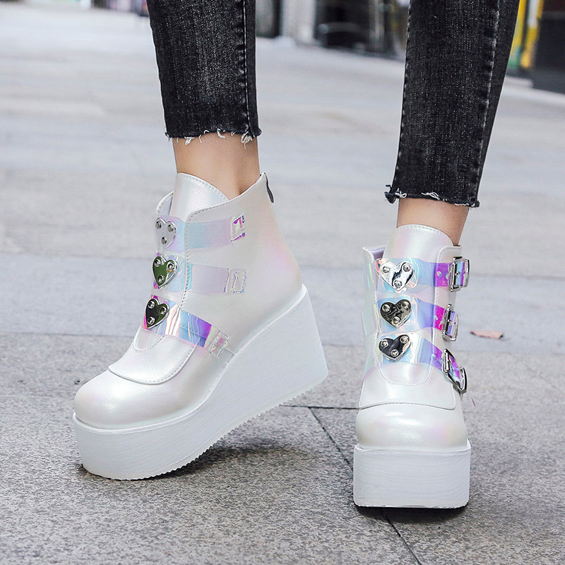 chunky wedge booties