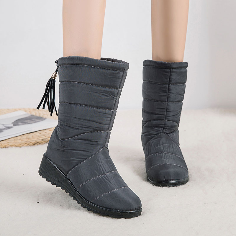 womens black mid calf winter boots