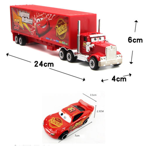 7Pcs/Set Cars 2 Lightning McQueen Racer Car&Mack Truck Collection Toy