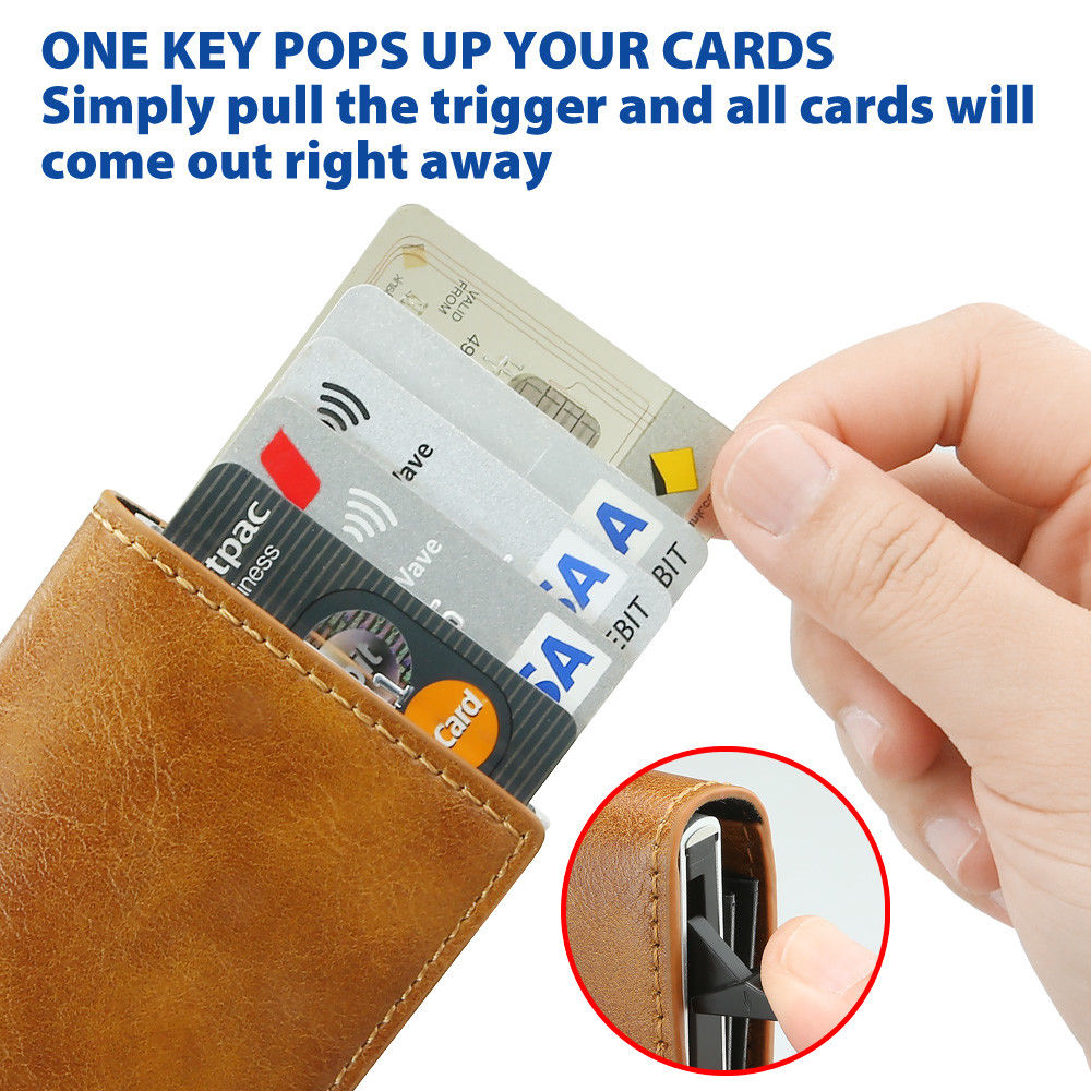Wonder Wallet Amazing Slim RFID Wallets As Seen on TV Black Leather ...