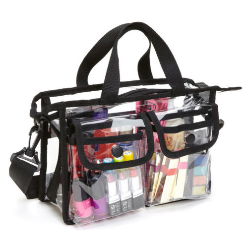 black clear tote bag