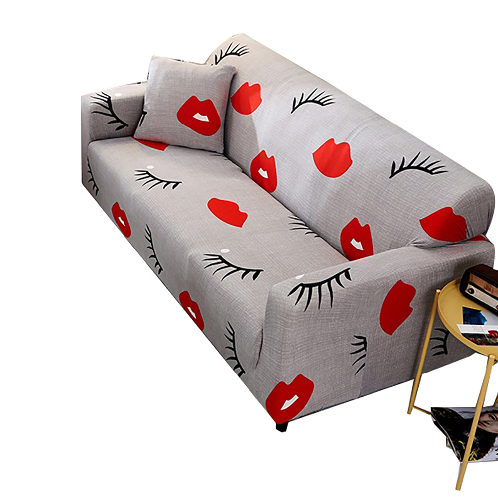 1-4 Seater Eyelash Lips Print Slipcover Sofa Cover Couch Cover Elastic Protector 