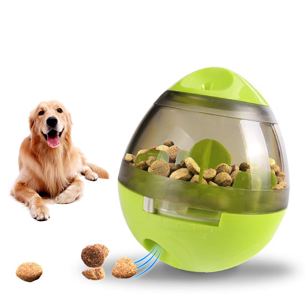 Dog Cat Puppy Pet Tumbler Bowl Feeder Leak Food Puzzle Feeding